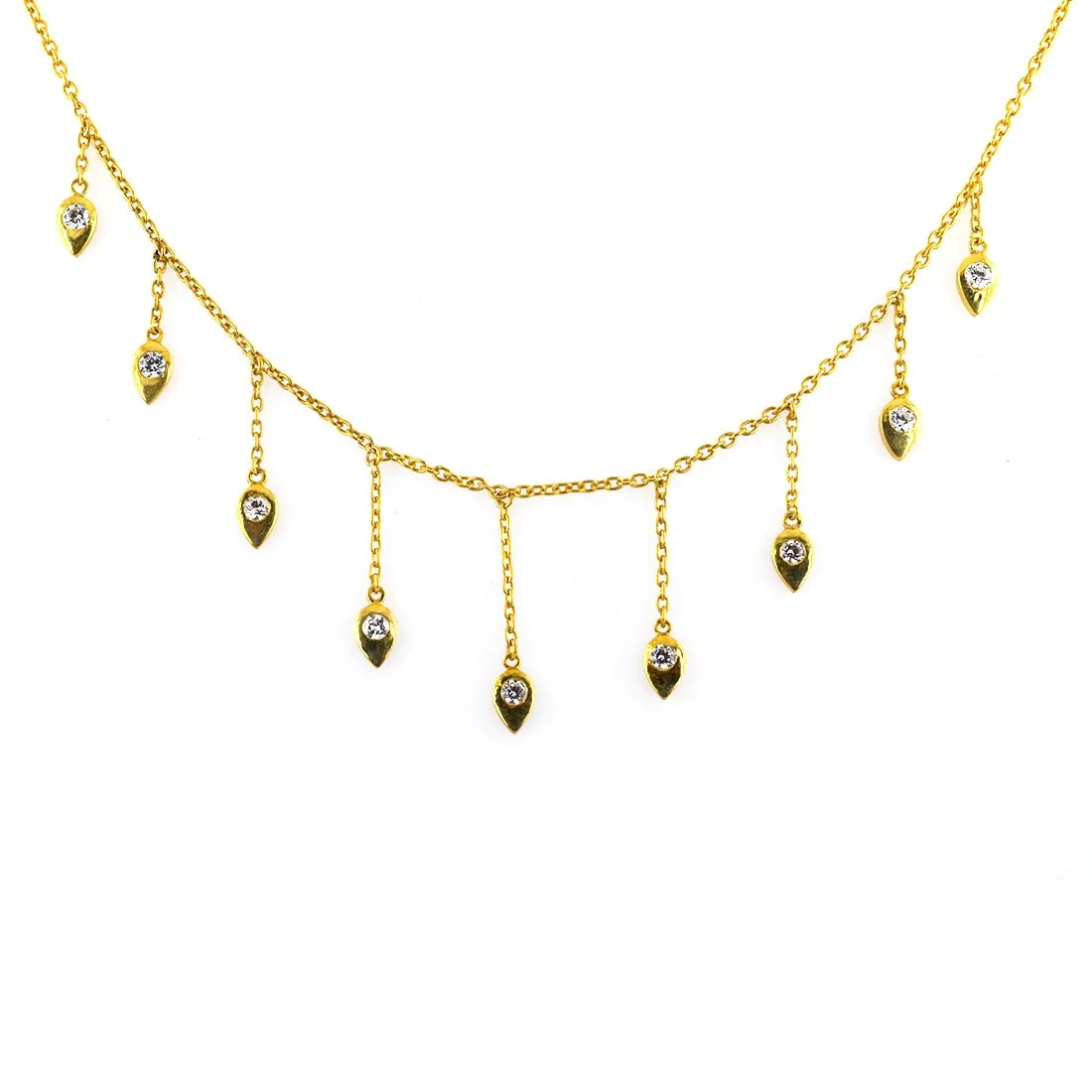 0.45 Ct Designer White Diamond Chain Necklace in 925 Sterling Silver. Amazing Collection & Great Sparkle. Certified Diamonds!