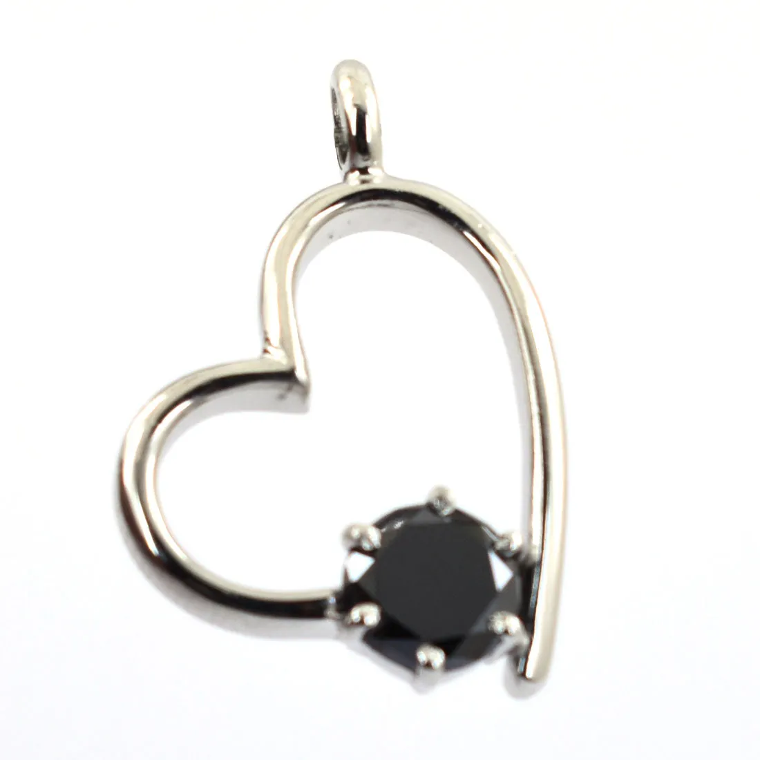 1 Ct AAA Quality Heart Shape Black Diamond Solitaire Pendant in 925vSilver- Great Design & Luster