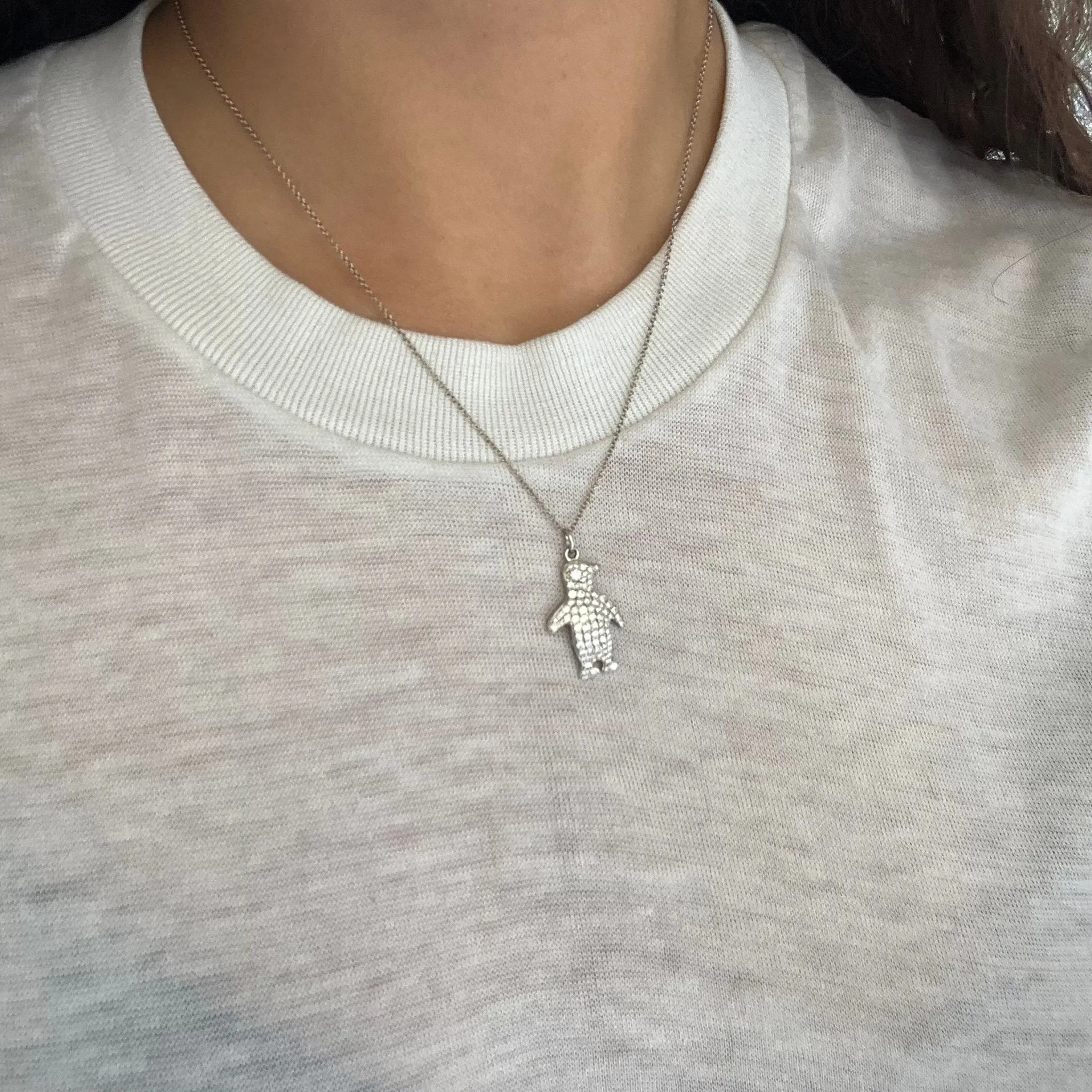 1.00ctw Diamond Penguin Charm Pendant