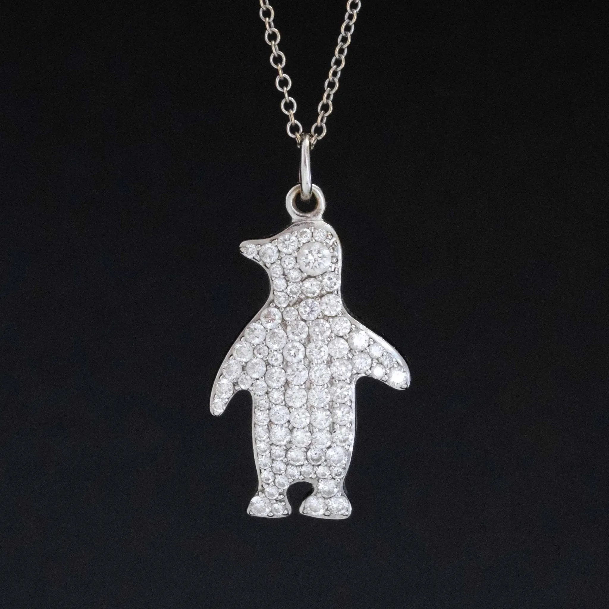 1.00ctw Diamond Penguin Charm Pendant