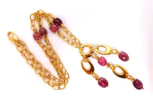 10ct Natural Tourmaline Dangle Necklace 14kt