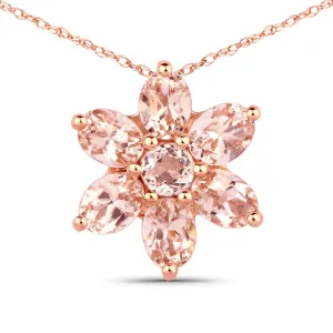 10K Rose Gold Morganite Pendant Necklace