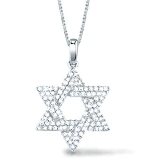 1/2 Carat Star of David Pendant Pave Diamonds