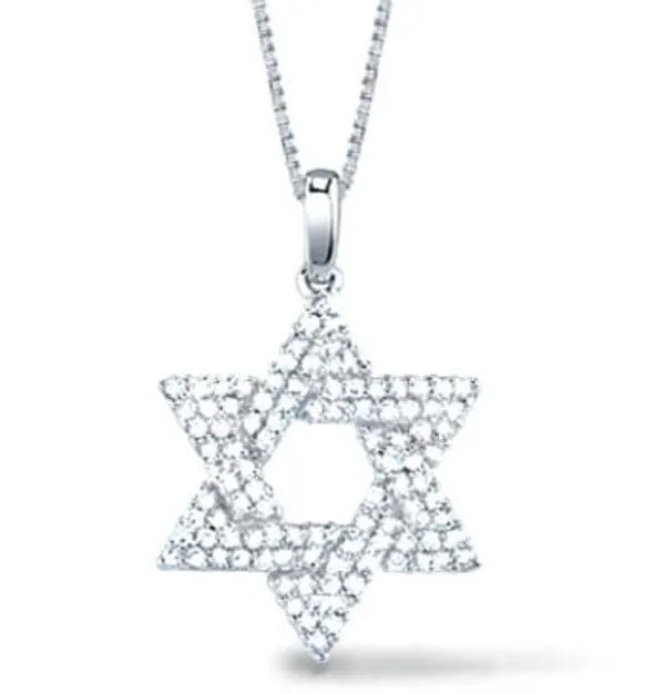 1/2 Carat Star of David Pendant Pave Diamonds