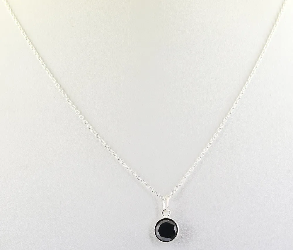 1.25 Ct AAA Quality Certified Black Diamond Solitaire Pendant in Bezel Style- Great Shine & Luster