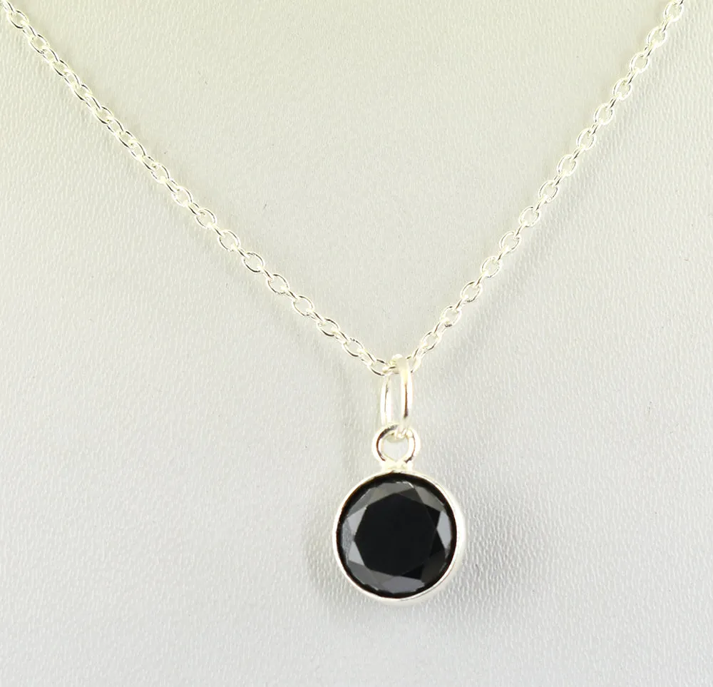 1.25 Ct AAA Quality Certified Black Diamond Solitaire Pendant in Bezel Style- Great Shine & Luster