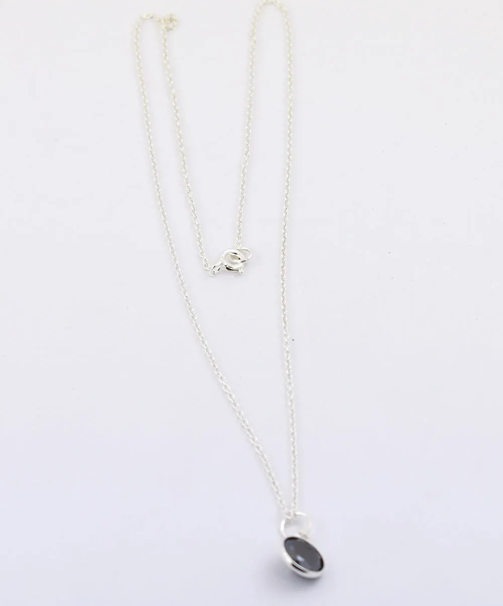 1.25 Ct AAA Quality Certified Black Diamond Solitaire Pendant in Bezel Style- Great Shine & Luster