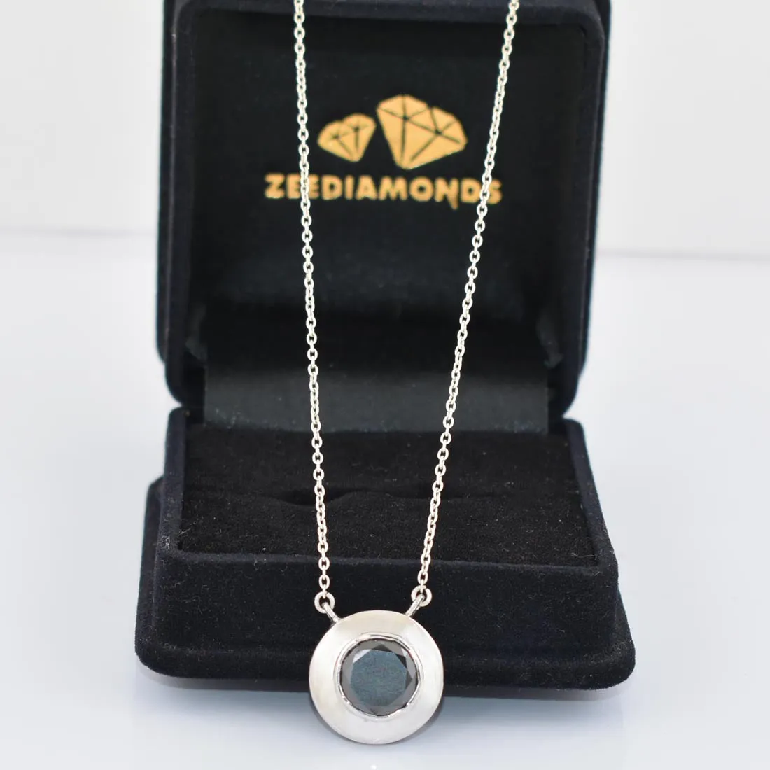 12.80 Ct AAA Quality Brilliant Cut Black Diamond Solitaire Pendant in Bezel Setting, Ideal Gift for Anniversary, Birthday