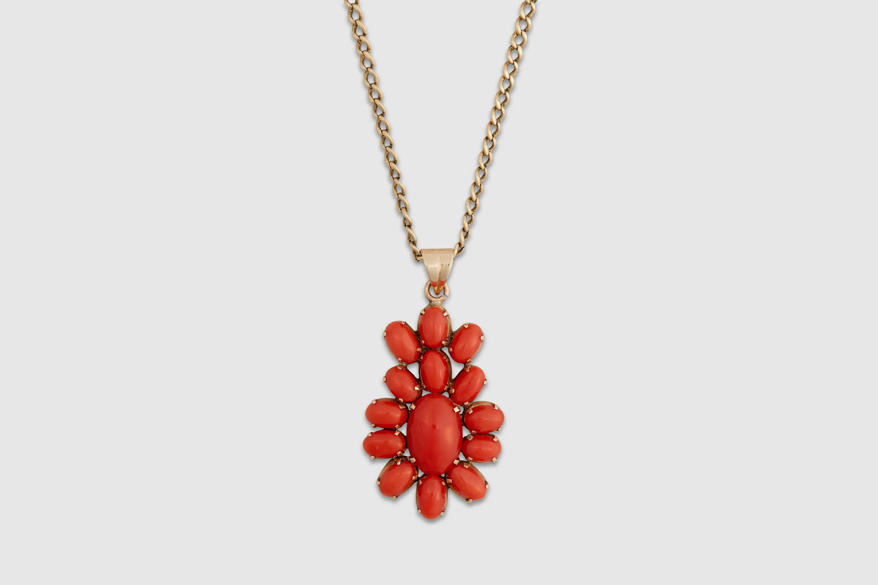 14k Gold & Coral Pendant