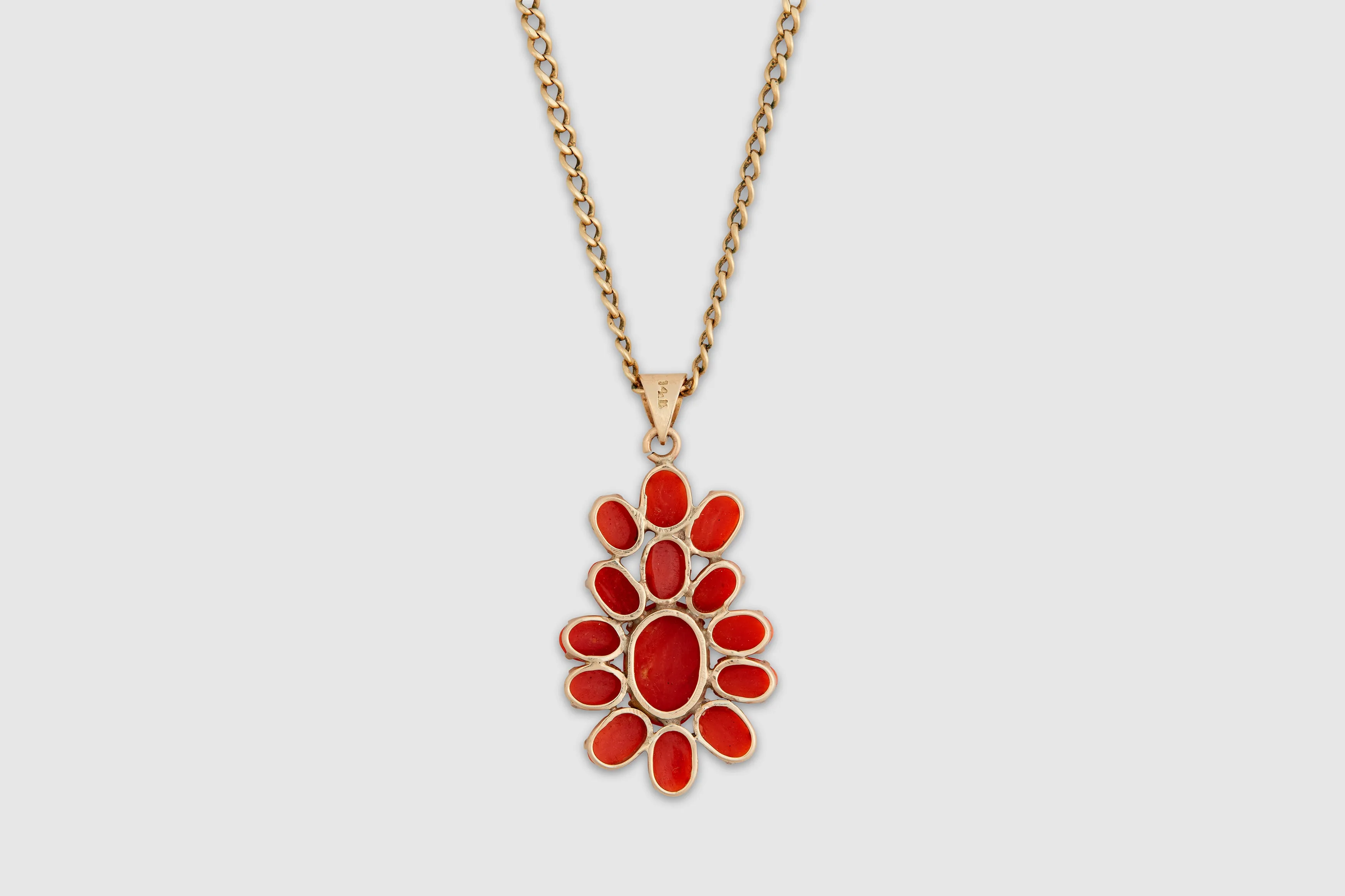 14k Gold & Coral Pendant