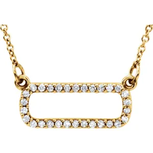 14k Yellow Gold 1/6 CTW Diamond Soft Rectangle 16" Necklace