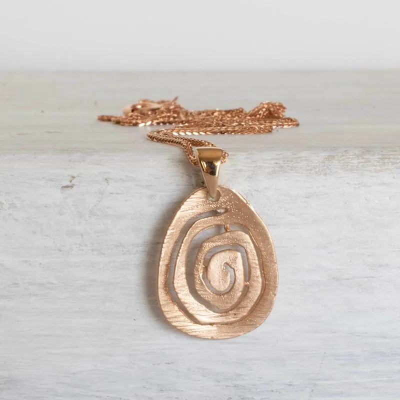 14K Yellow Gold 3D Spiral Necklace