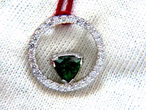 1.55ct Natural Tsavorite diamonds circle pendant 14kt