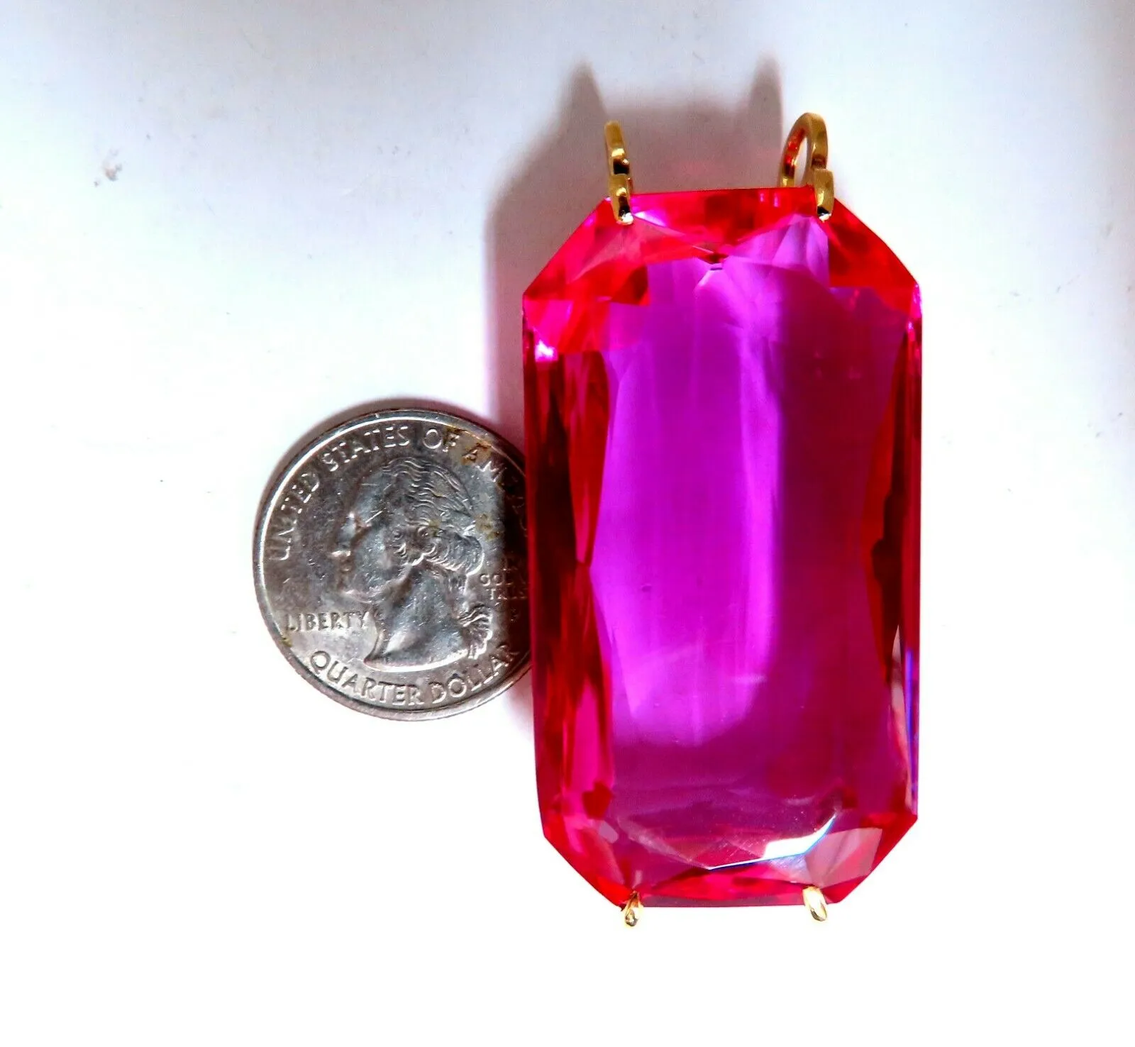 156ct GIA Certified Lab Pink Sapphire necklace 14kt