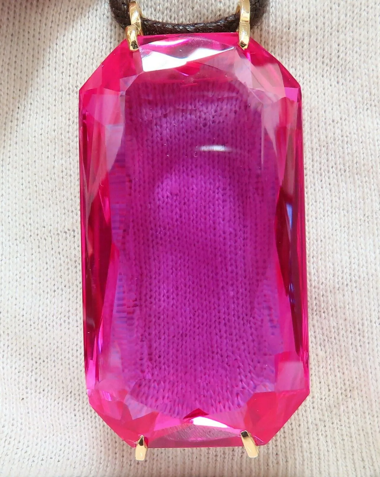 156ct GIA Certified Lab Pink Sapphire necklace 14kt