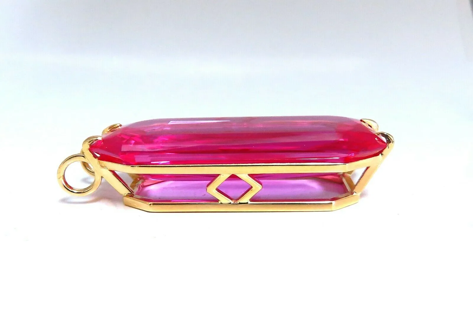 156ct GIA Certified Lab Pink Sapphire necklace 14kt