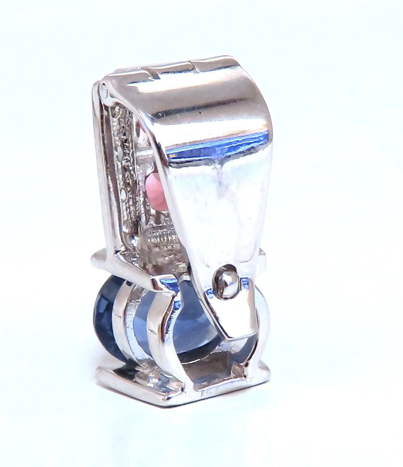 1.70 carat natural tourmaline diamond slide and clip pendant 14kt retractable