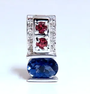 1.70 carat natural tourmaline diamond slide and clip pendant 14kt retractable