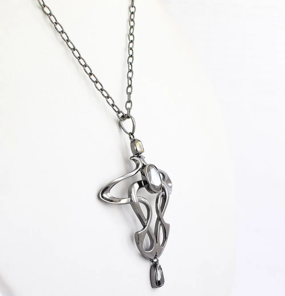 1.79 Ct Black Diamond Solitaire Men's Pendant In 925 Silver. Unique Collection with Great Shine