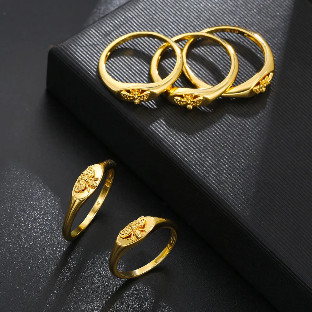 18K Gold Plated Bee Ring
