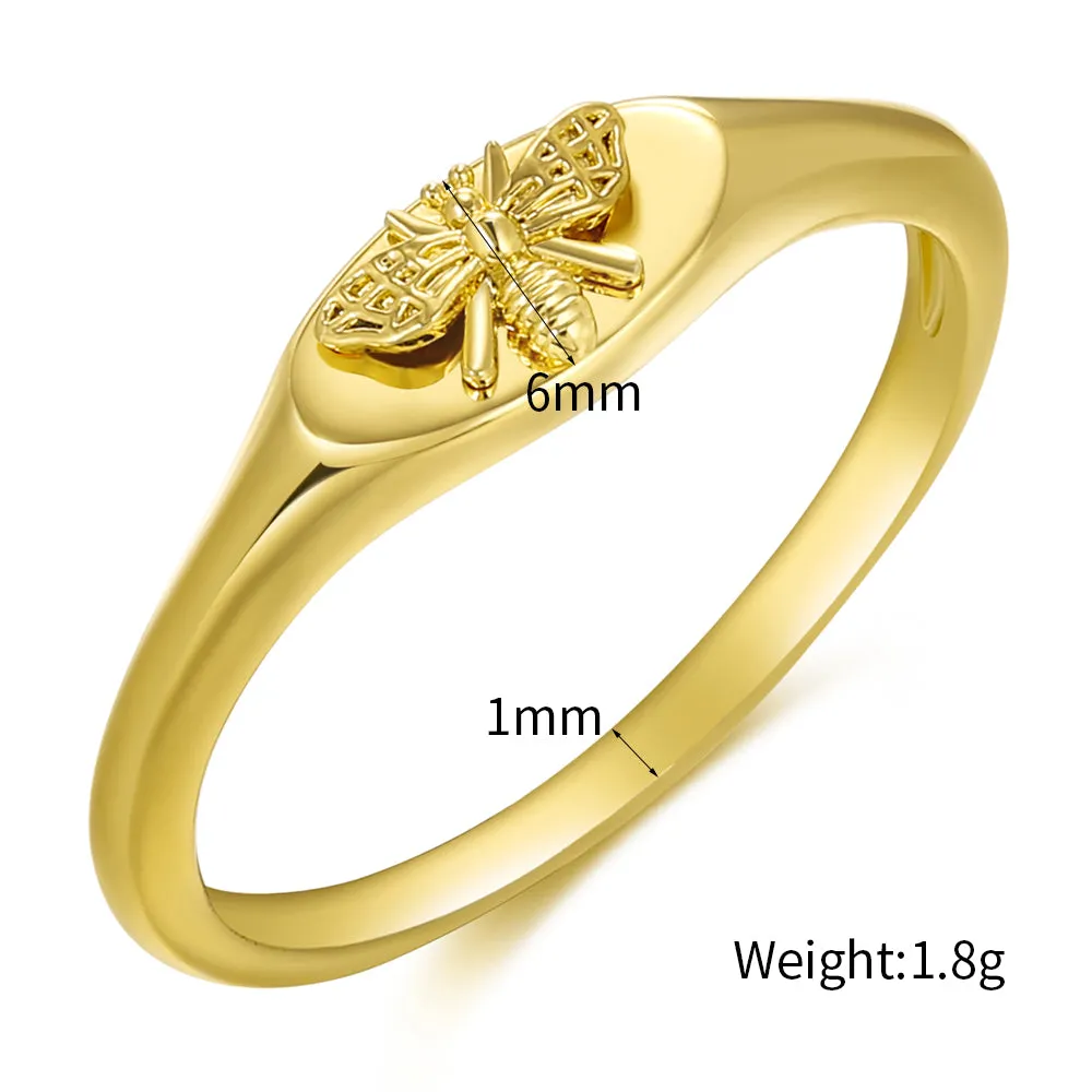 18K Gold Plated Bee Ring
