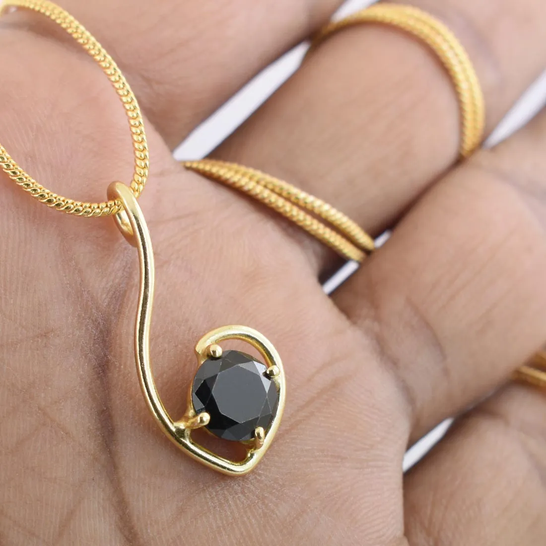 2 Ct Semi Heart Style Black Diamond Solitaire Pendant, Certified- Great Gift for Anniversary, Birthday