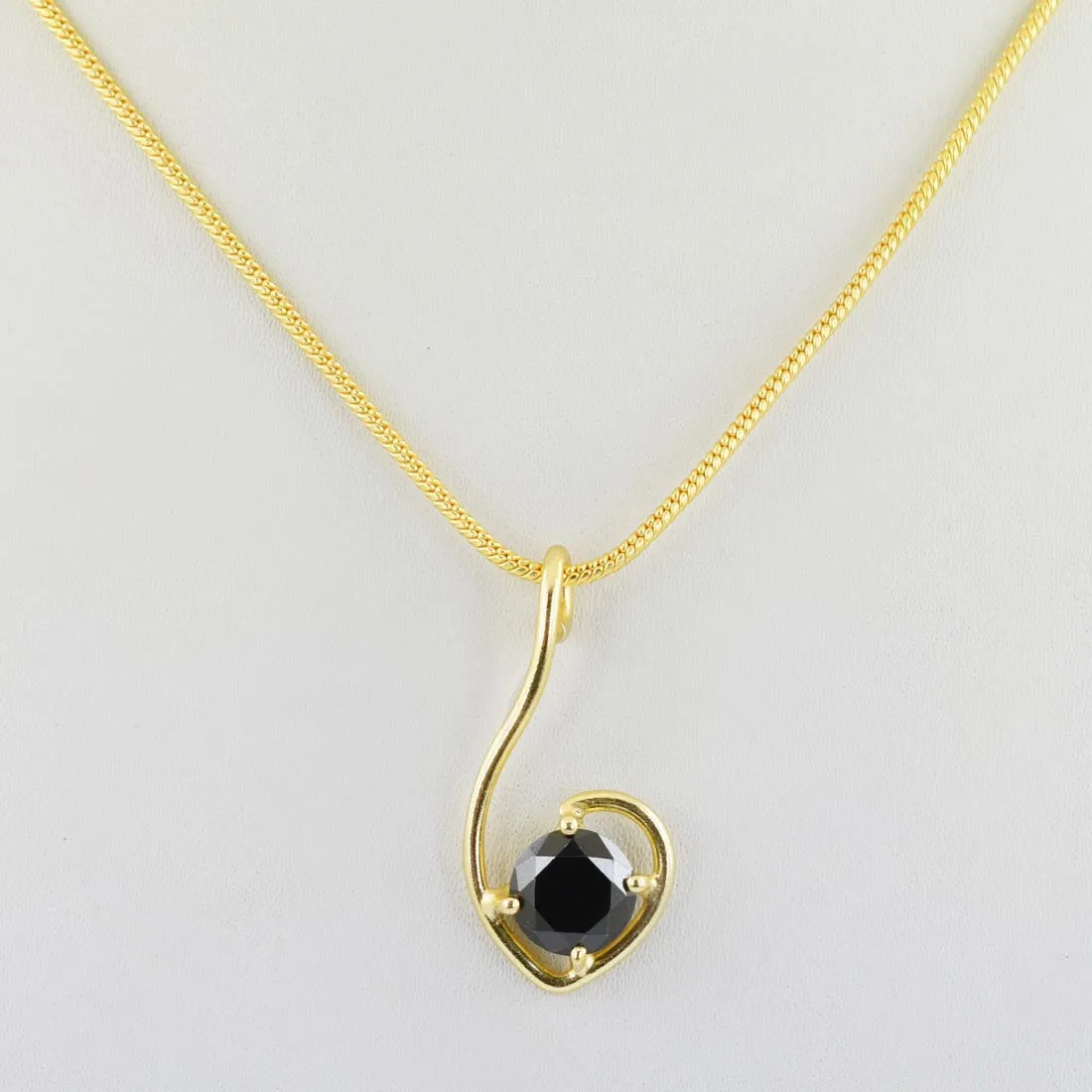 2 Ct Semi Heart Style Black Diamond Solitaire Pendant, Certified- Great Gift for Anniversary, Birthday