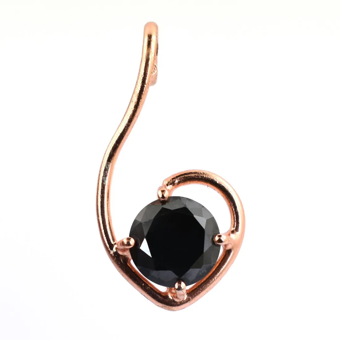 2 Ct Semi Heart Style Black Diamond Solitaire Pendant, Certified- Great Gift for Anniversary, Birthday