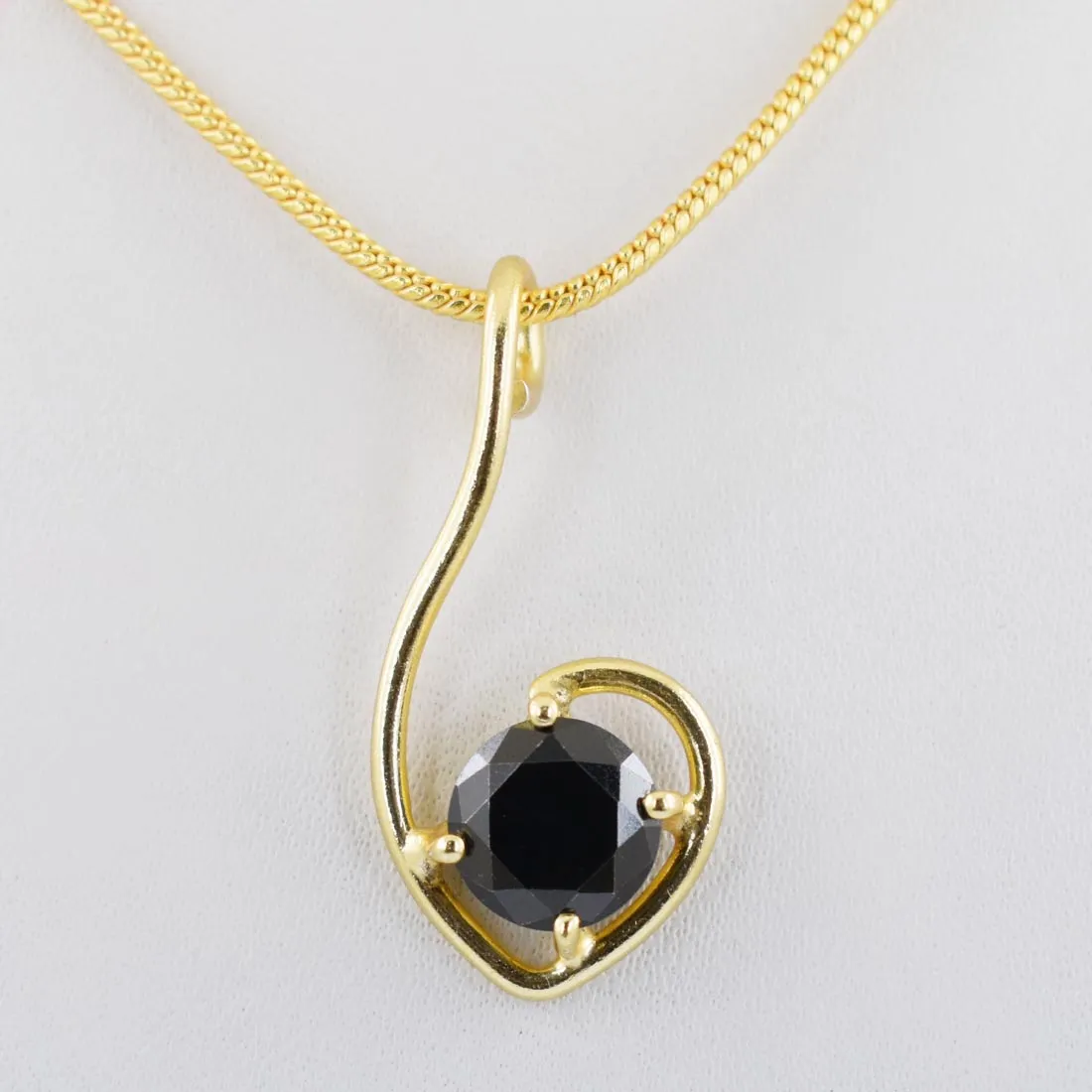 2 Ct Semi Heart Style Black Diamond Solitaire Pendant, Certified- Great Gift for Anniversary, Birthday