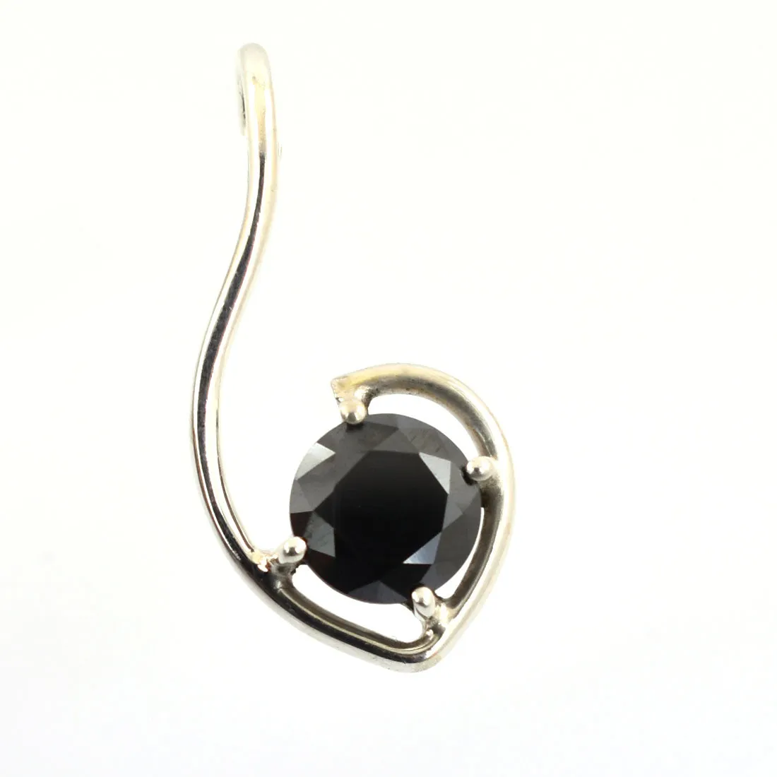 2 Ct Semi Heart Style Black Diamond Solitaire Pendant, Certified- Great Gift for Anniversary, Birthday
