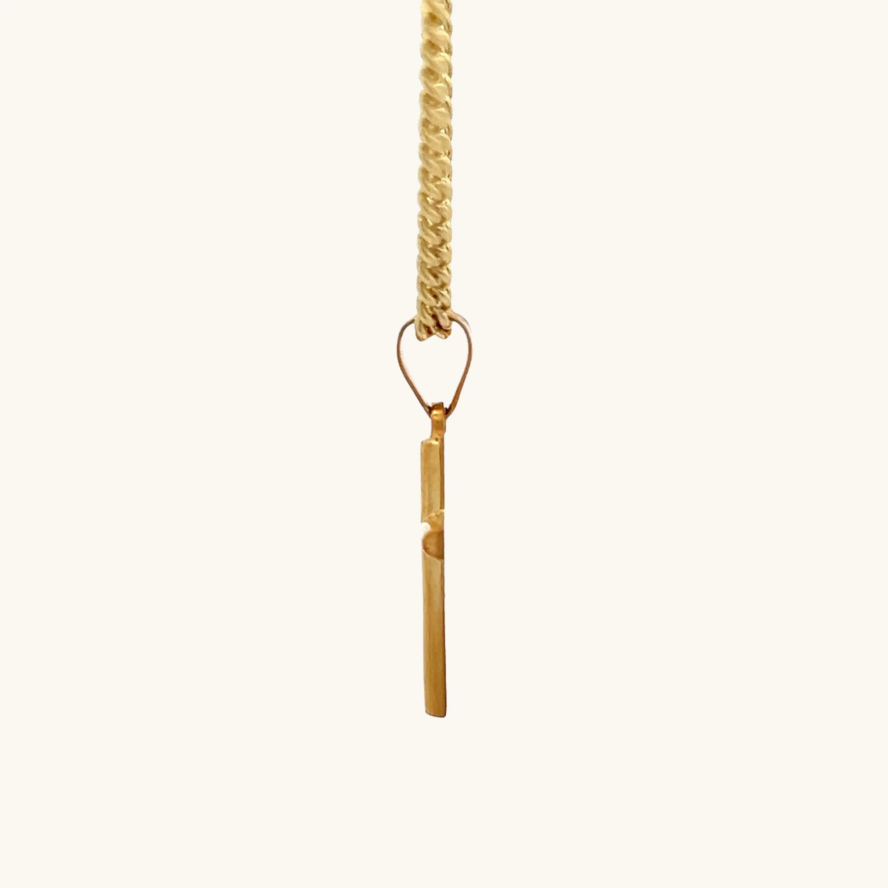 24K Gold Vermeil Dainty Cross Necklace on 18" Chain