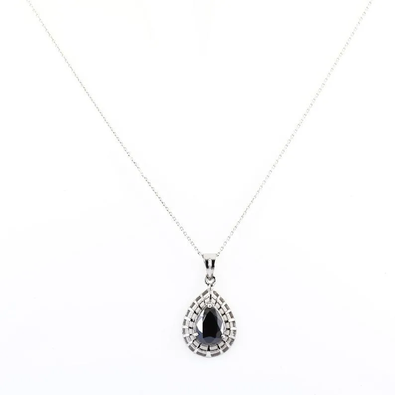3 Ct - 5 Ct, AAA Certified Black Diamond Solitaire Pendant in 925 Silver, Great Shine & Luster