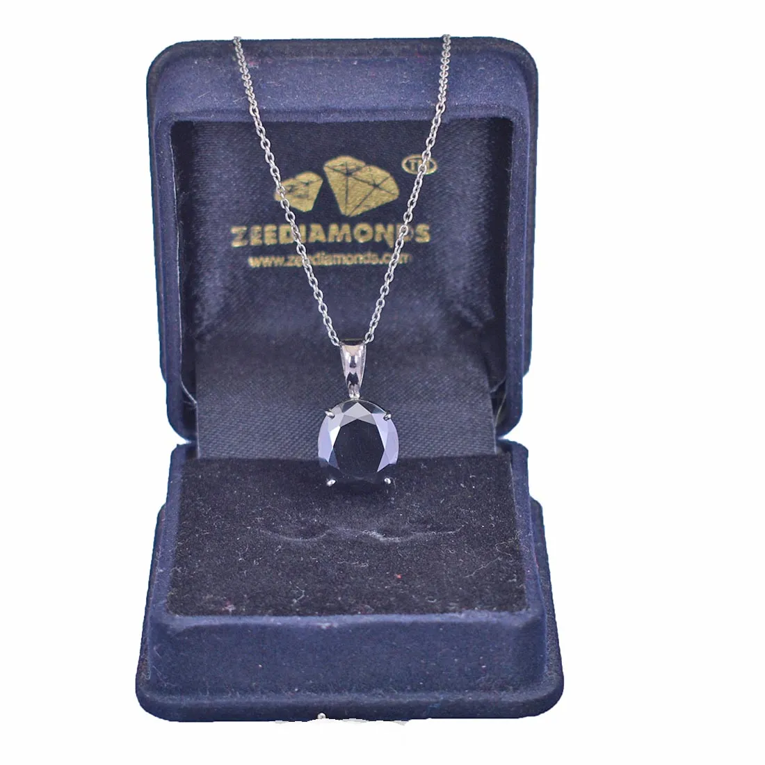 3 Ct -6 Ct Oval Shape Black Diamond Solitaire Pendant in Prong Setting, Elegant Look & Great Shine