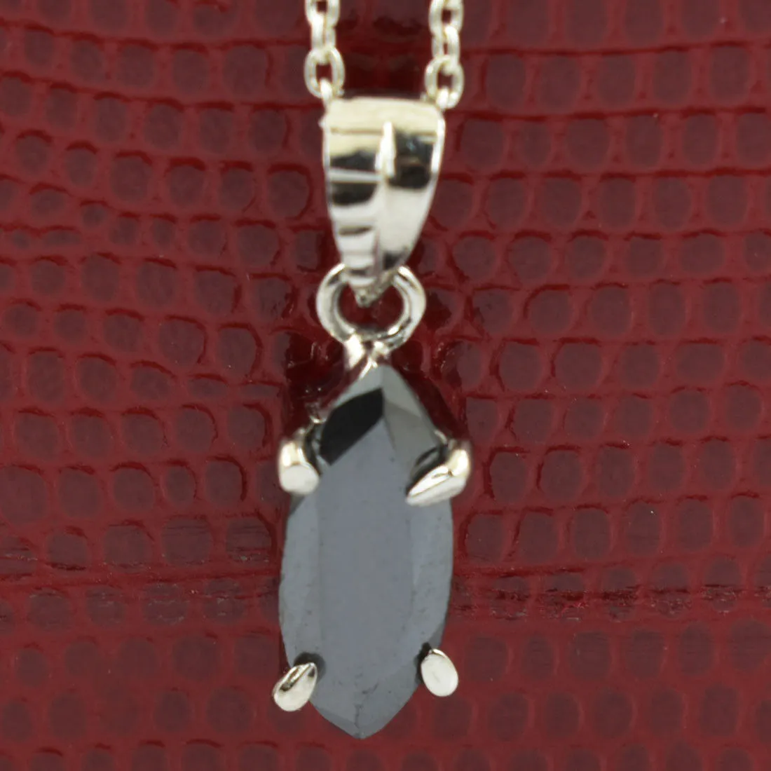 3 Ct Marquise Shape Certified Black Diamond Solitaire Pendant, Great Shine & Luster! FREE CHAIN