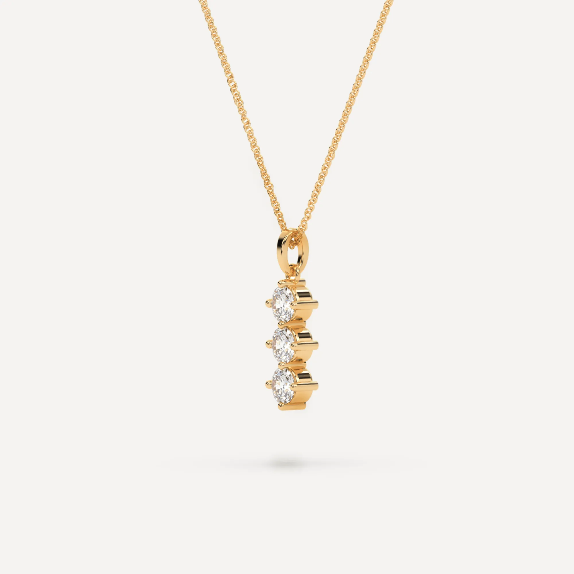 3-Stone Diamond Necklace