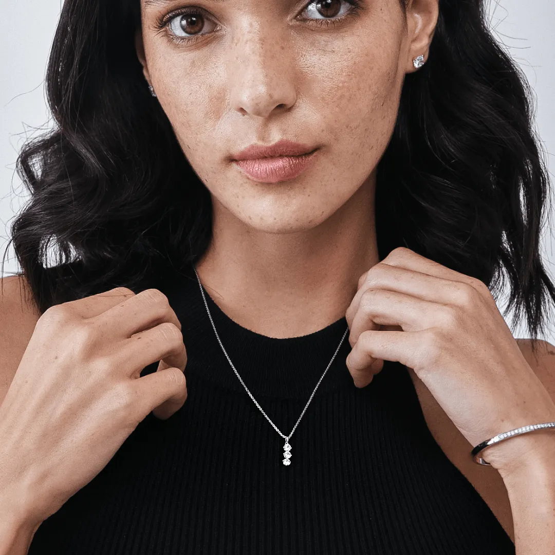 3-Stone Diamond Necklace