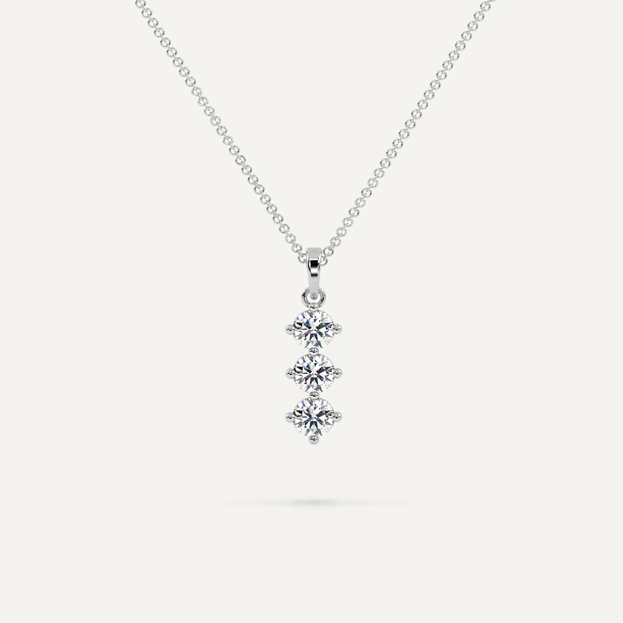3-Stone Diamond Necklace