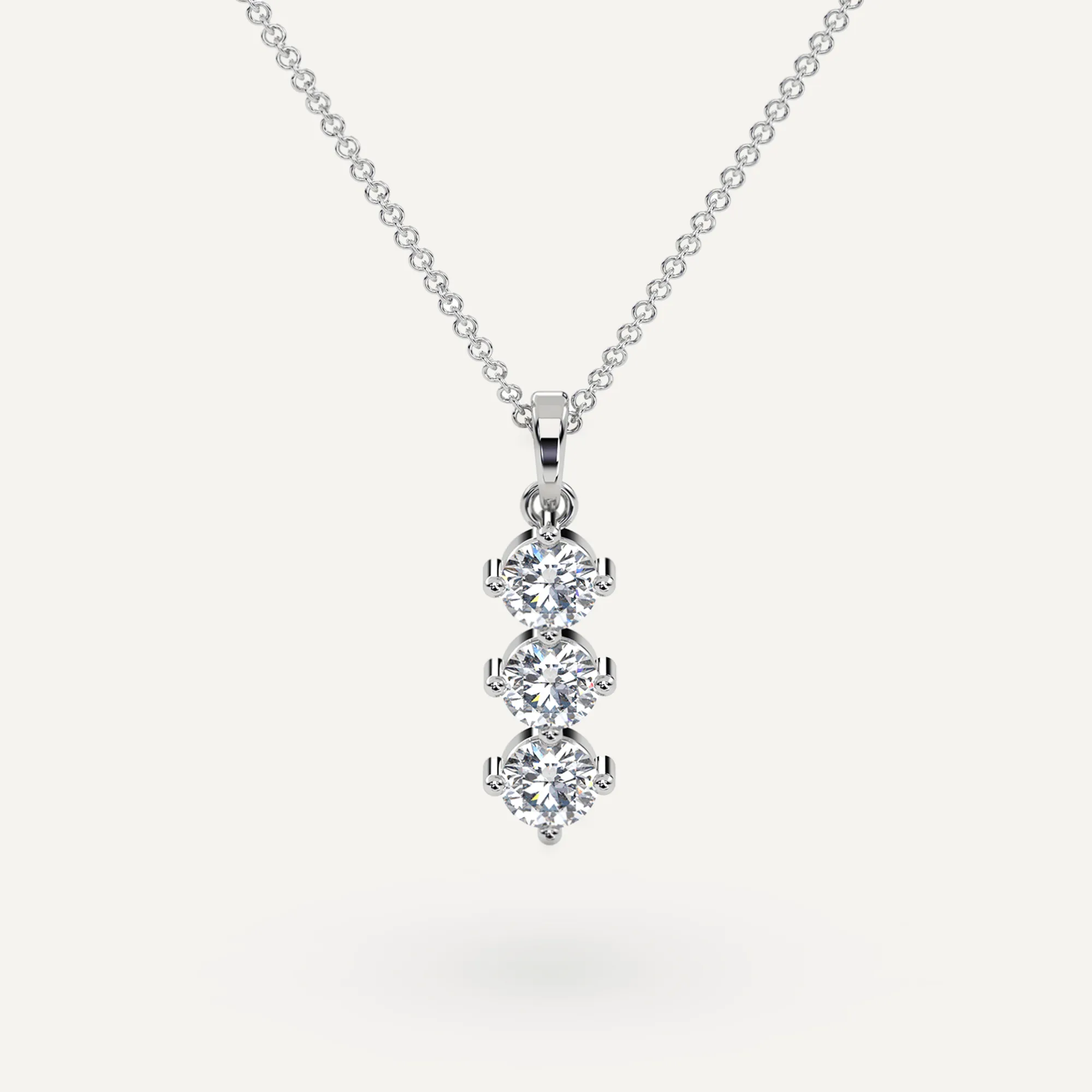 3-Stone Diamond Necklace