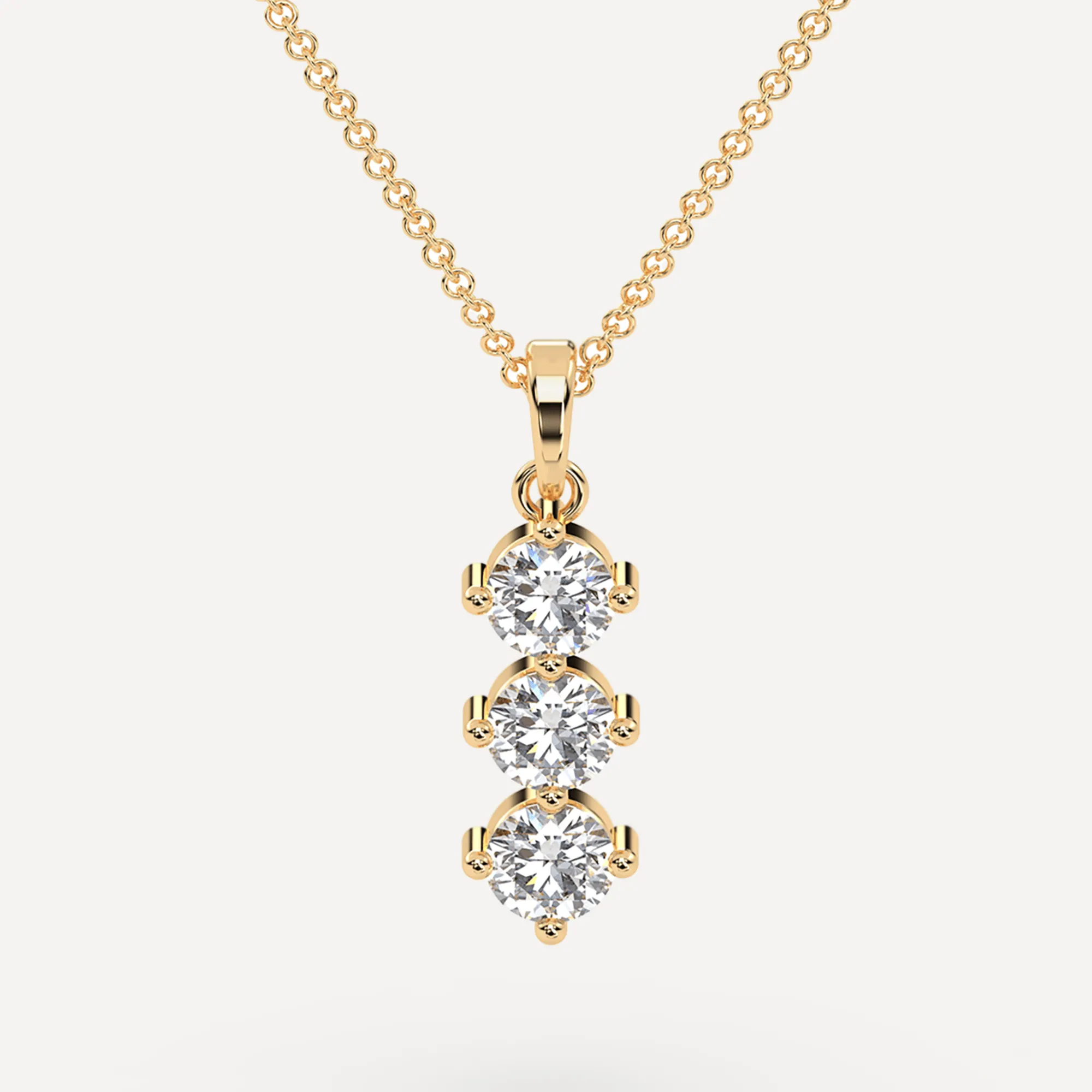 3-Stone Diamond Necklace