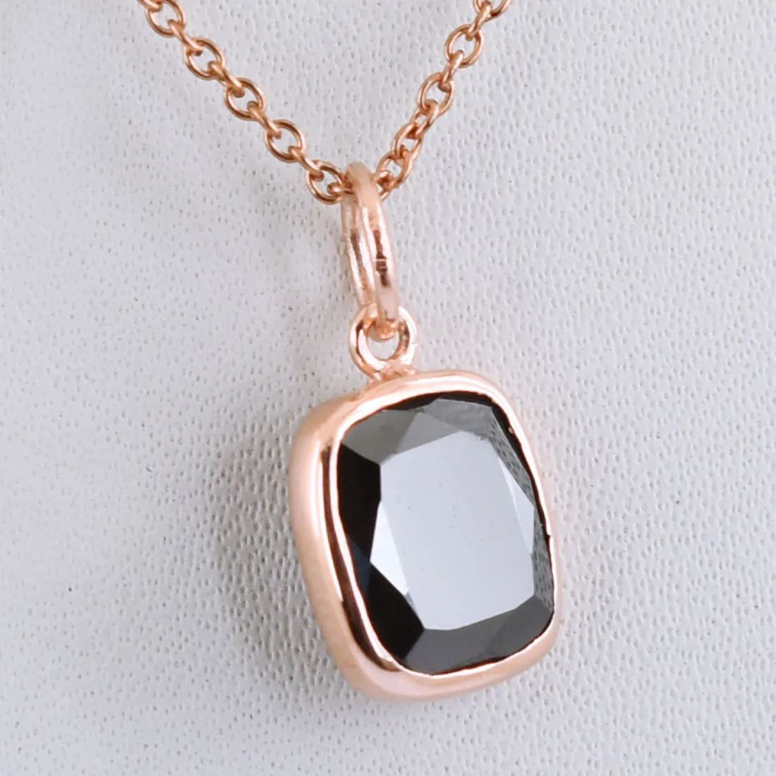 3.20 Ct Black Diamond Solitaire Pendant In Rose Gold Finish, AAA Certified. Elegant Look & Great Shine