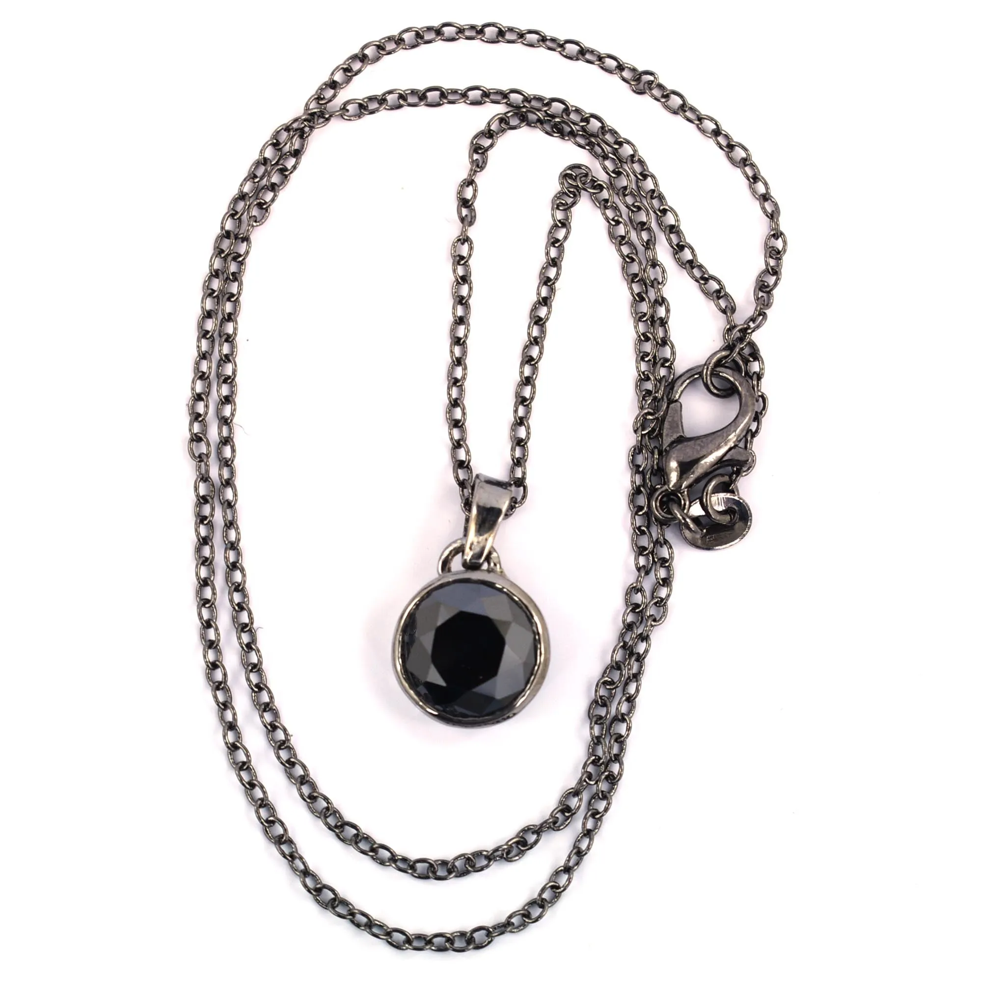 3.90 Ct Certified Brilliant Cut Black Diamond Solitaire Pendant with Bezel Setting- Elegant Look!
