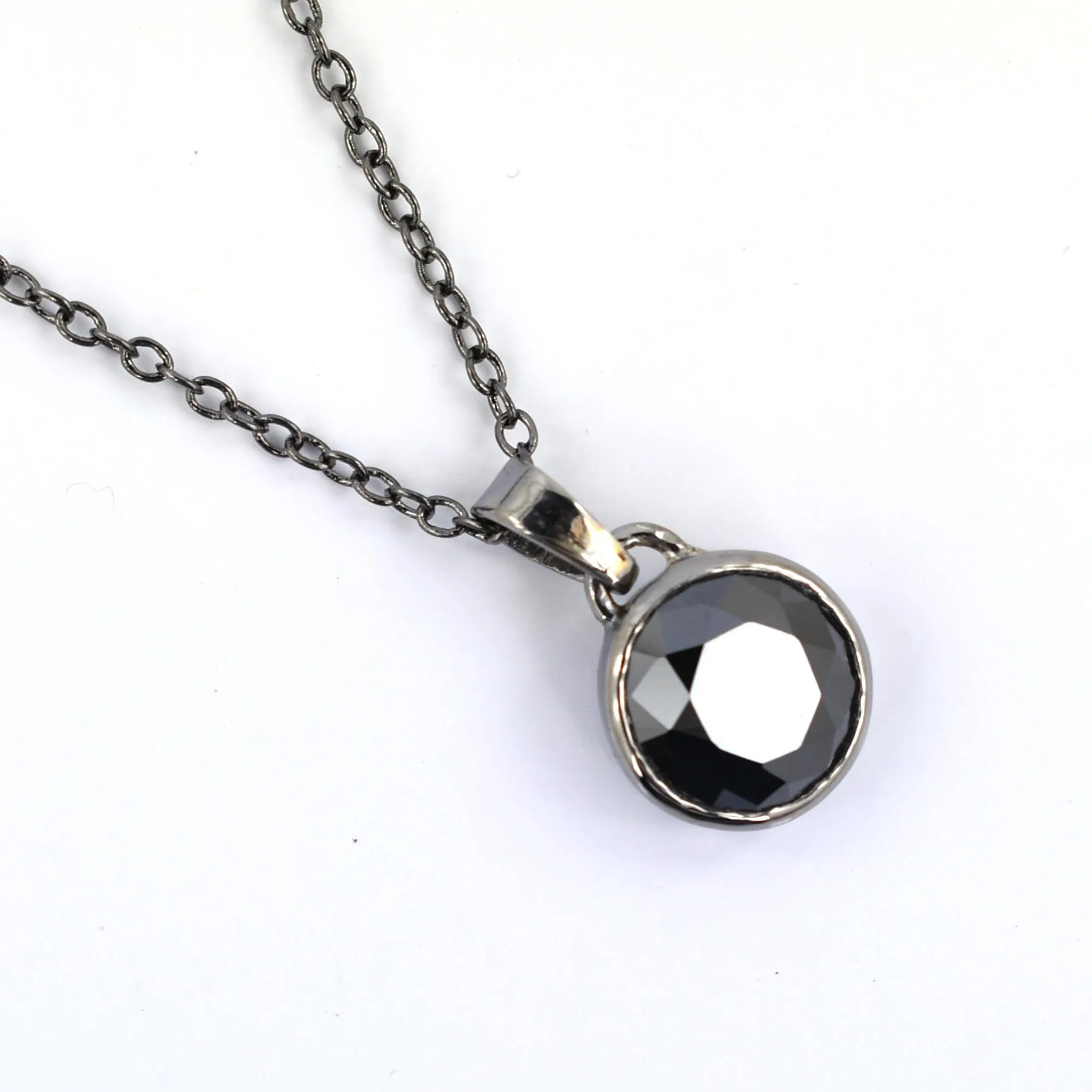 3.90 Ct Certified Brilliant Cut Black Diamond Solitaire Pendant with Bezel Setting- Elegant Look!