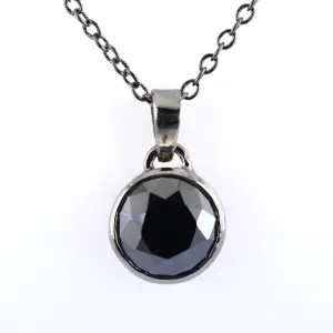 3.90 Ct Certified Brilliant Cut Black Diamond Solitaire Pendant with Bezel Setting- Elegant Look!