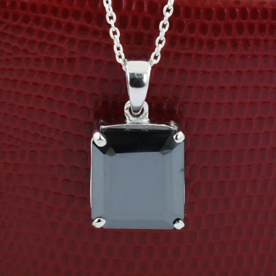 4 Ct Certified Black Diamond Solitaire Pendant In 925 Silver- Excellent Luster & Great Look