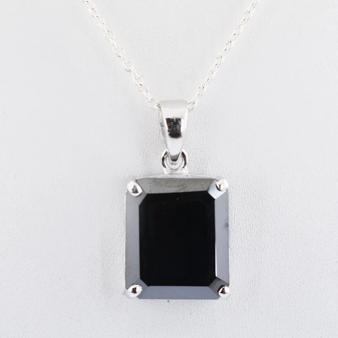 4 Ct Certified Black Diamond Solitaire Pendant In 925 Silver- Excellent Luster & Great Look