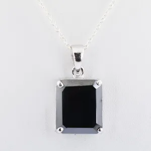 4 Ct Certified Black Diamond Solitaire Pendant In 925 Silver- Excellent Luster & Great Look