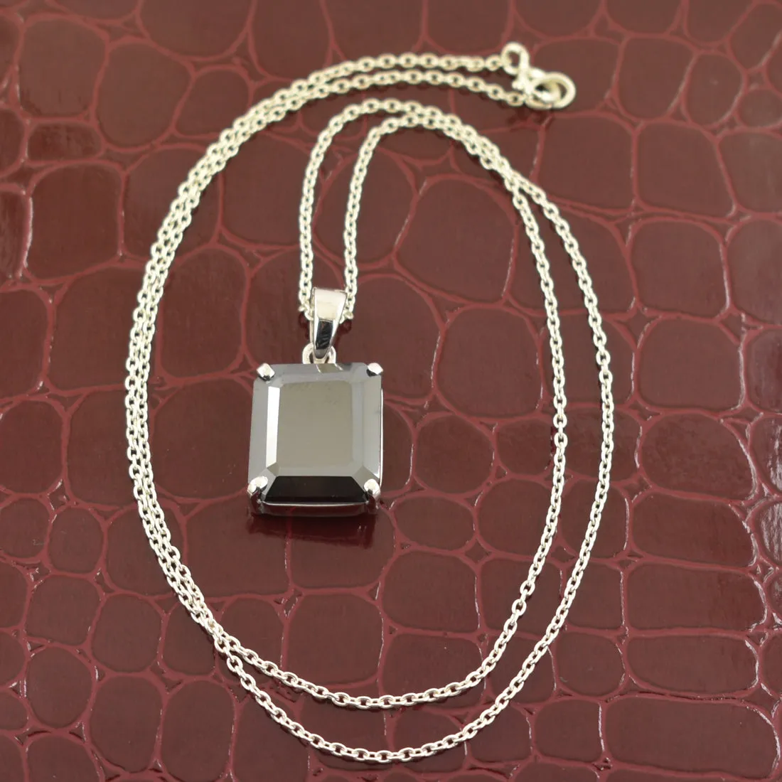 4 Ct Certified Black Diamond Solitaire Pendant In 925 Silver- Excellent Luster & Great Look
