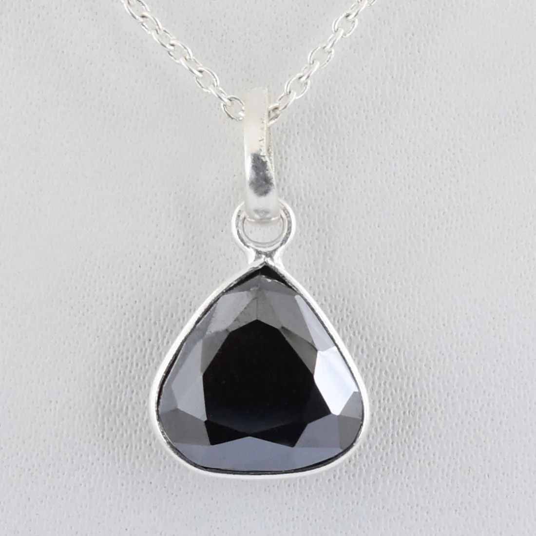 4 Ct Trillion Shape Black Diamond Solitaire Pendant in Bezel Setting- Great Shine & Excellent Quality