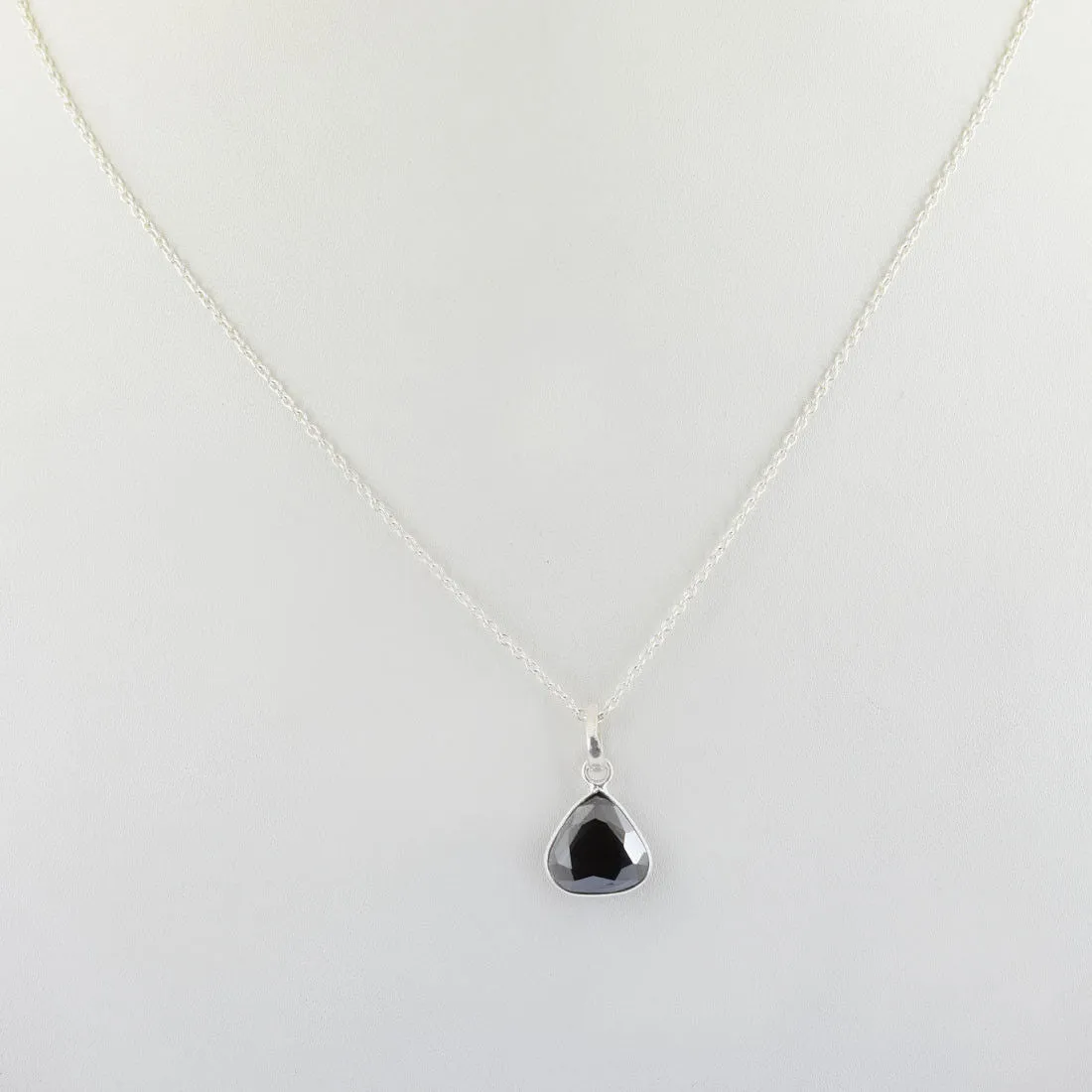 4 Ct Trillion Shape Black Diamond Solitaire Pendant in Bezel Setting- Great Shine & Excellent Quality