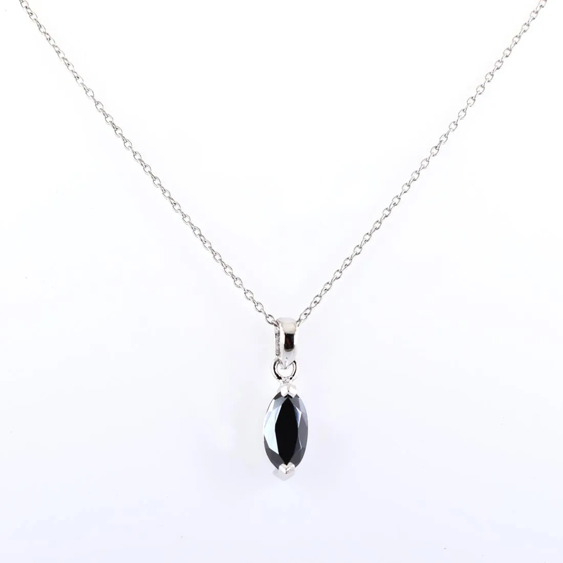 4.75 Ct Marquise Shape Black Diamond Solitaire Pendant in Prong Setting- Ideal Gift for Anniversary, Birthday